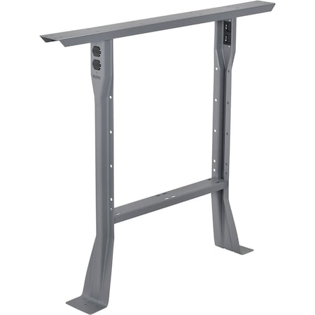 Global Industrial 32H C-Channel Open Flared Fixed Height Leg for 30D Workbench, 1 Leg, Gray 319394GY